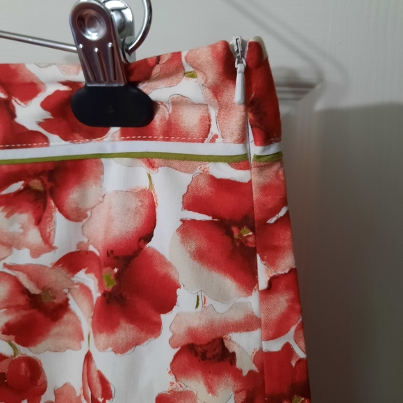 Vintage Mac & Jac Stretch Poppy Print Skirt - Picture 6 of 9